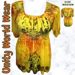 Unity World Wear Women's Yellow Shirt Size Medium